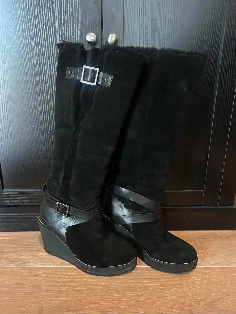 Black Suede Women's Knee-High Boots - Classic Winter Style Tory Burch